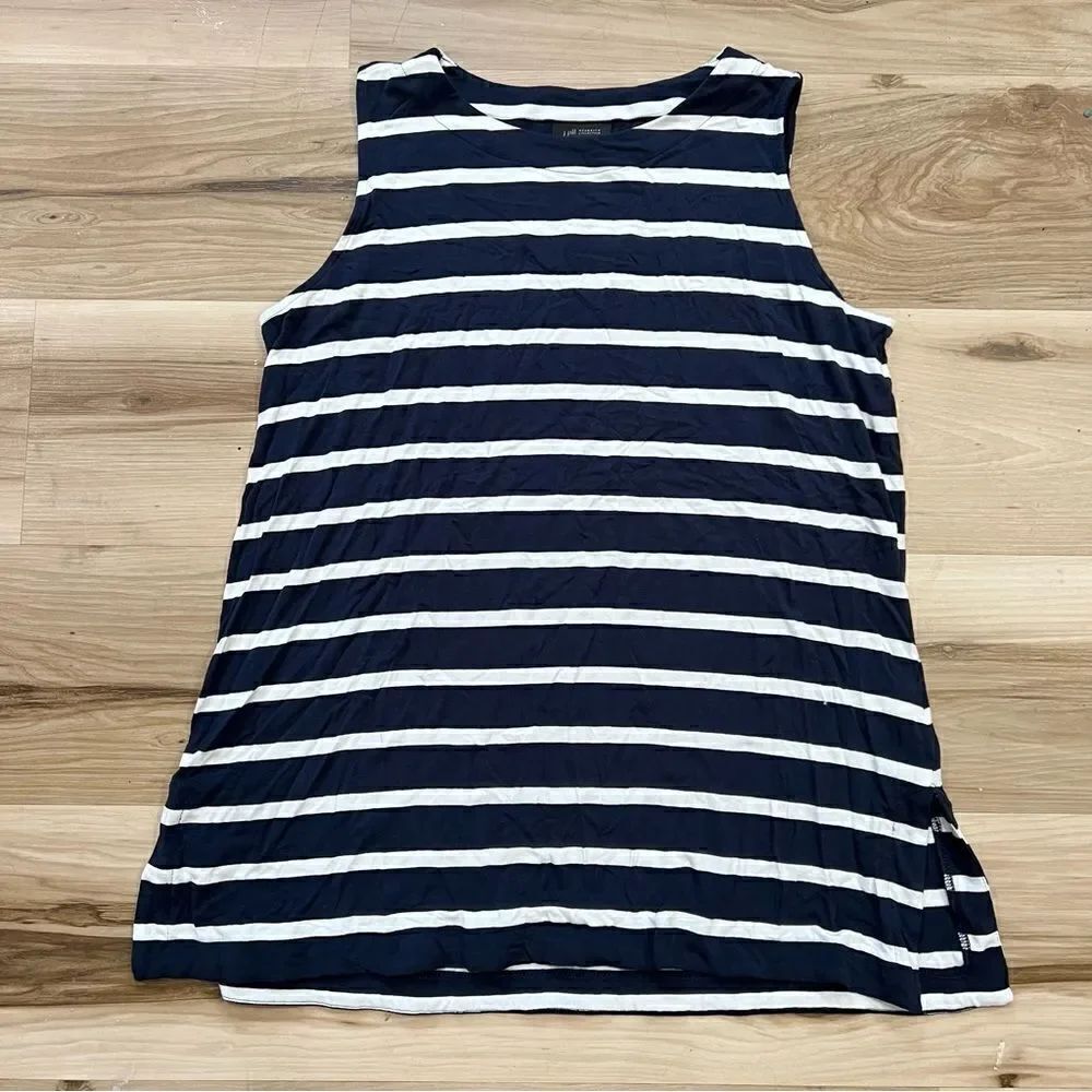 J. Jill Wearables Blue and White Striped Tank Top Women’s Medium